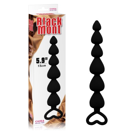 DILDO ANALE CON PERLINE DELLAMORE BLACK MONT - 15 CM