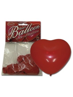 PALLONCINO GONFIABILE FORMA DI CUORE PER FESTE - 6 PEZZI