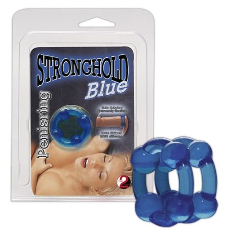 DOPPIO ANELLO FALLICO IN SILICONE STRONGHOLD BLU