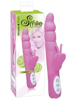 VIBRATORE CON ROTAZIONE E STIMOLAZIONE \"FANCY\" ROSA