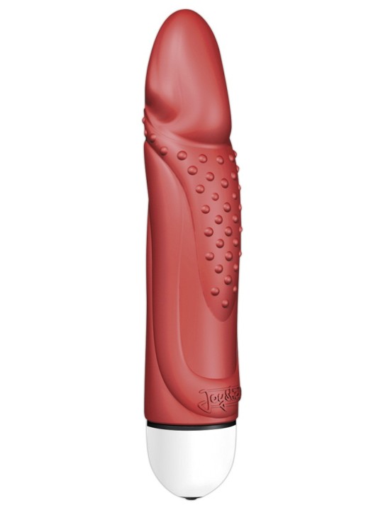 VIBRATORE CON RILIEVI STIMOLANTI \"KING ROCKY COMFORT\" ROSSO - 18 CM