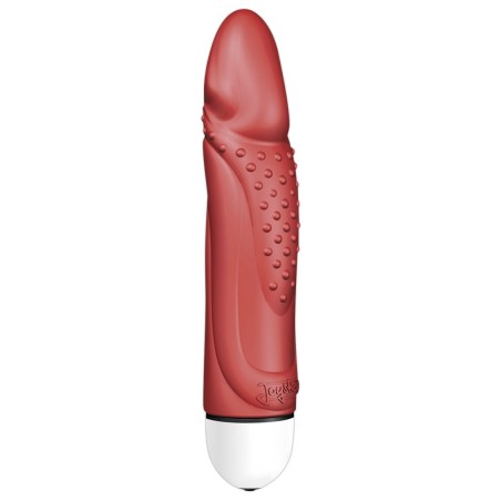 VIBRATORE CON RILIEVI STIMOLANTI KING ROCKY COMFORT ROSSO - 18 CM