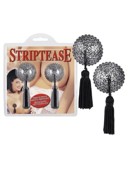 COPRICAPEZZOLI CON PERLE E CATENINA STRIPTEASE NERO