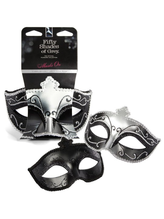 SET 2 MASCHERE IN STILE SICILIANO 50 SFUMATURE DI GRIGIO "IN MASCHERA"