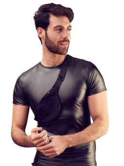 T-SHIRT UOMO STRETCHY CON MARSUPIO NEK COLORE NERO